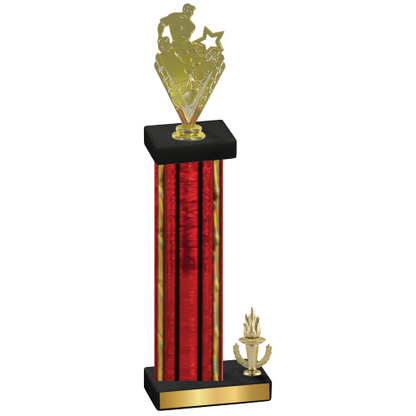 Accented Single Red Glacier Victory Rugby Trophy