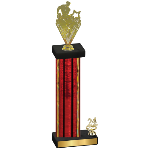 Accented Single Red Glacier Year Rugby Trophy