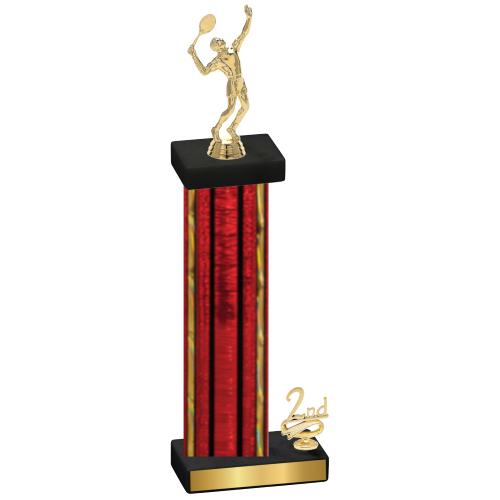 Accented Single Red Glacier Second Place Tennis Trophy