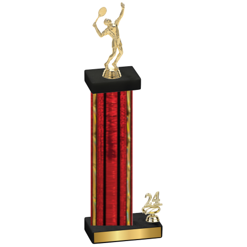 Accented Single Red Glacier Year Tennis Trophy