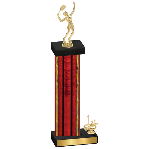 Accented Single Red Glacier First Place Tennis Trophy