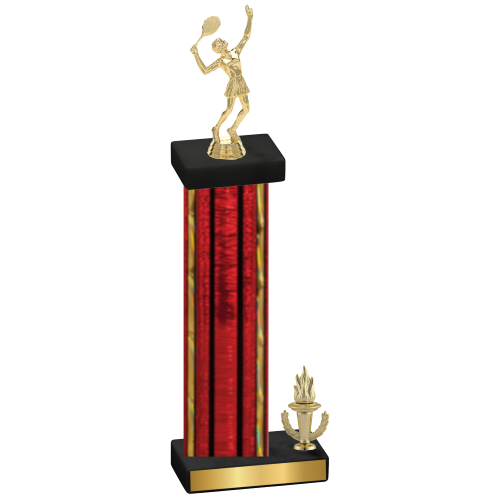 Accented Single Red Glacier Victory Tennis Trophy