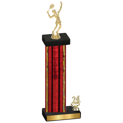 Accented Single Red Glacier Year Tennis Trophy