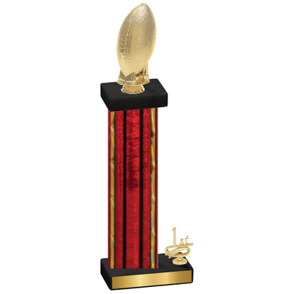 Accented Single Red Glacier First Place Football Trophy