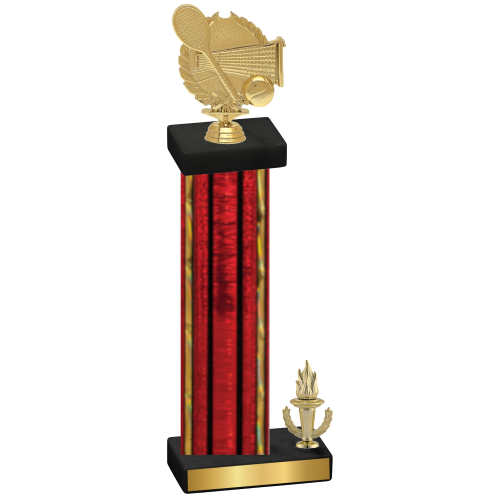 Accented Single Red Glacier Victory Tennis Trophy