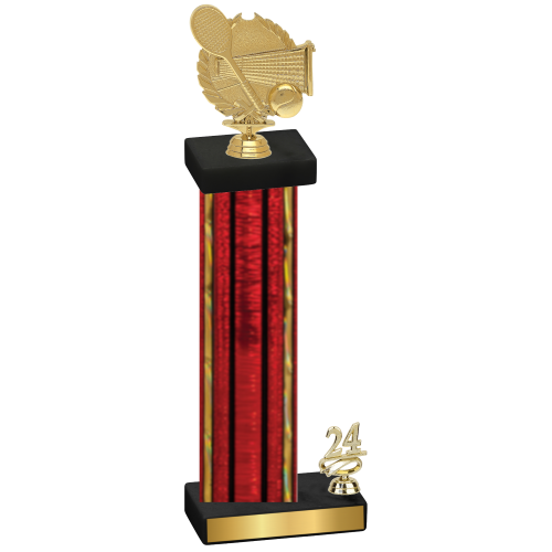 Accented Single Red Glacier Year Tennis Trophy