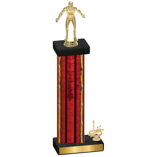 Accented Single Red Glacier First Place Wrestling Trophy