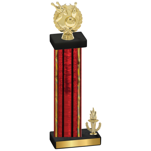 Accented Single Red Glacier Victory Bowling Trophy