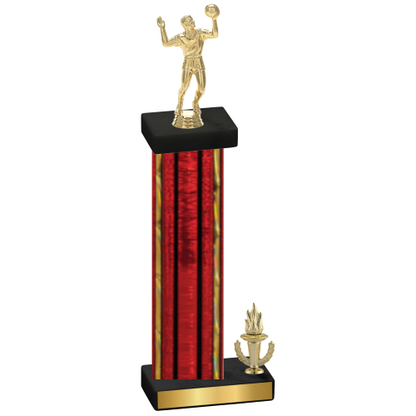 Accented Single Red Glacier Victory Volleyball Trophy