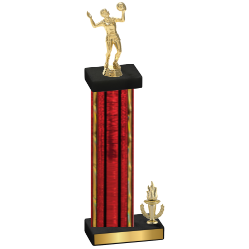 Accented Single Red Glacier Victory Volleyball Trophy
