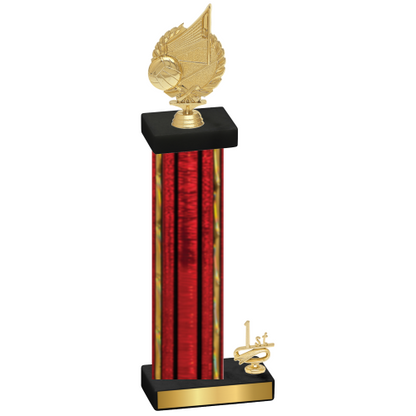 Accented Single Red Glacier First Place Volleyball Trophy