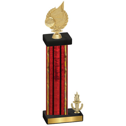 Accented Single Red Glacier Victory Volleyball Trophy