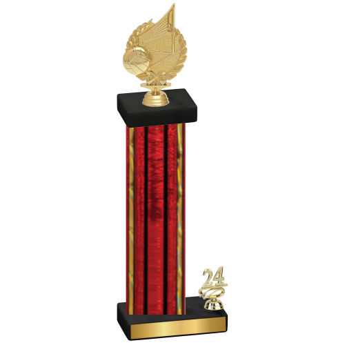 Accented Single Red Glacier Year Volleyball Trophy