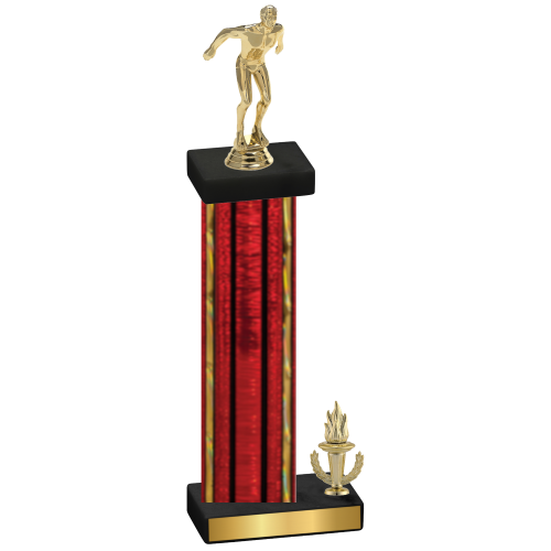 Accented Single Red Glacier Victory Swimming Trophy