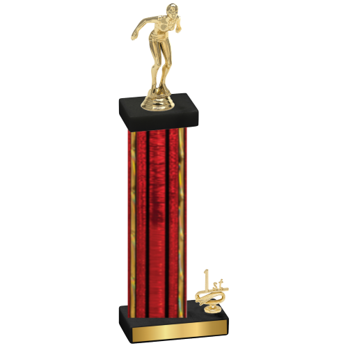 Accented Single Red Glacier First Place Tennis Trophy