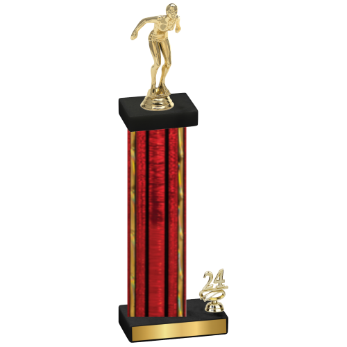 Accented Single Red Glacier Year Tennis Trophy