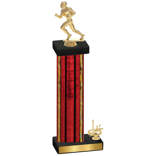 Accented Single Red Glacier First Place Football Trophy