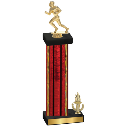 Accented Single Red Glacier Victory Football Trophy