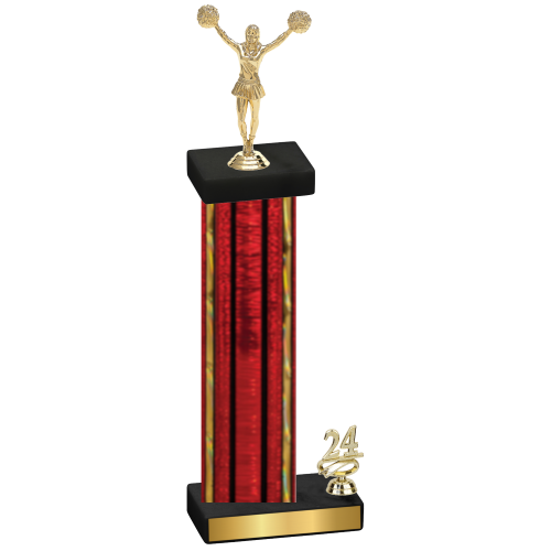 Accented Single Red Glacier Year Cheerleading Trophy