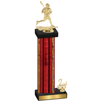 Accented Single Red Glacier Second Place Lacrosse Trophy