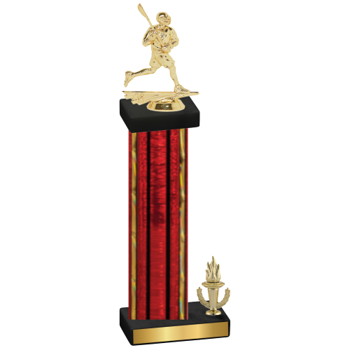 Accented Single Red Glacier Victory Lacrosse Trophy