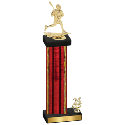 Accented Single Red Glacier Year Lacrosse Trophy