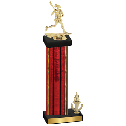 Accented Single Red Glacier Victory Lacrosse Trophy