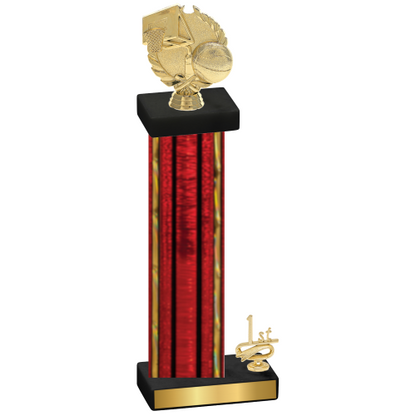 Accented Single Red Glacier First Place Basketball Trophy