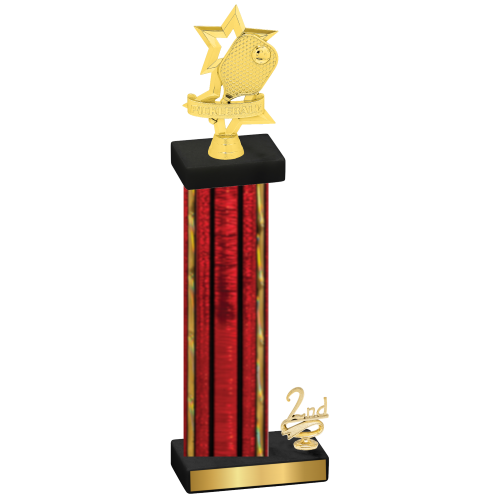 Accented Single Red Glacier Second Place Pickleball Trophy