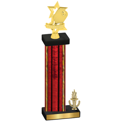 Accented Single Red Glacier Victory Pickleball Trophy