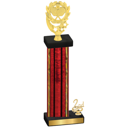 Accented Single Red Glacier Second Place Pickleball Trophy