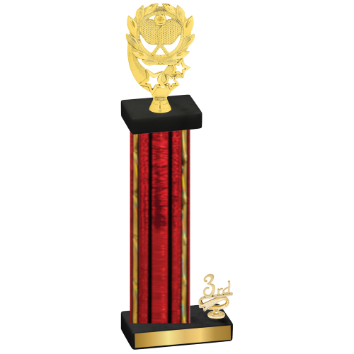 Accented Single Red Glacier Third Place Pickleball Trophy