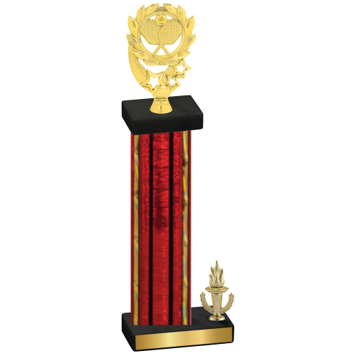 Accented Single Red Glacier Victory Pickleball Trophy