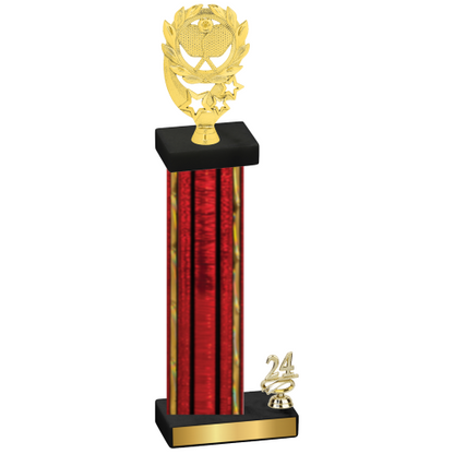 Accented Single Red Glacier Year Pickleball Trophy