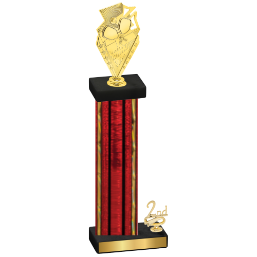 Accented Single Red Glacier Second Place Pickleball Trophy