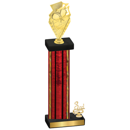 Accented Single Red Glacier Third Place Pickleball Trophy