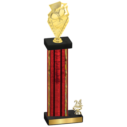 Accented Single Red Glacier Year Pickleball Trophy