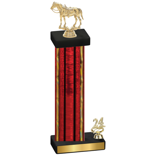 Accented Single Red Glacier Year Horses Trophy