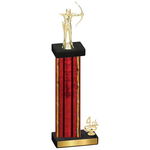 Accented Single Red Glacier Fourth Place Archery Trophy