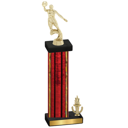 Accented Single Red Glacier Victory Basketball Trophy