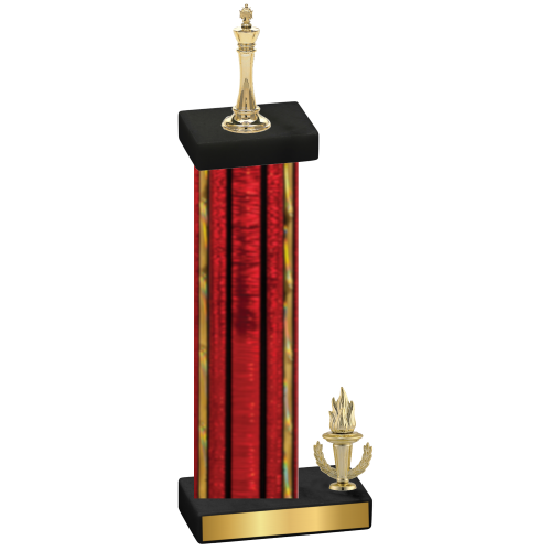 Accented Single Red Glacier Victory Chess Trophy