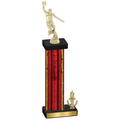 Accented Single Red Glacier Victory Basketball Trophy