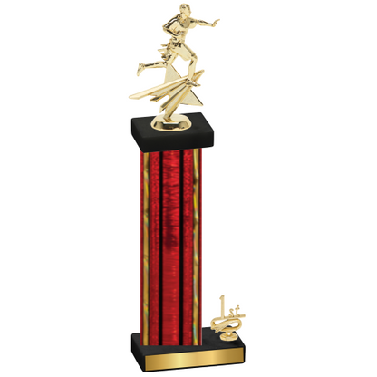 Accented Single Red Glacier First Place Flag Football Trophy