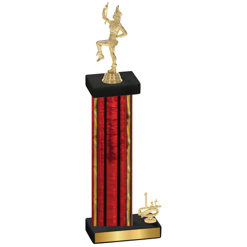 Accented Single Red Glacier First Place Majorette Trophy