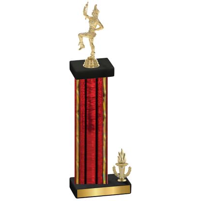 Accented Single Red Glacier Victory Majorette Trophy