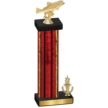 Accented Single Red Glacier Victory Fishing Trophy
