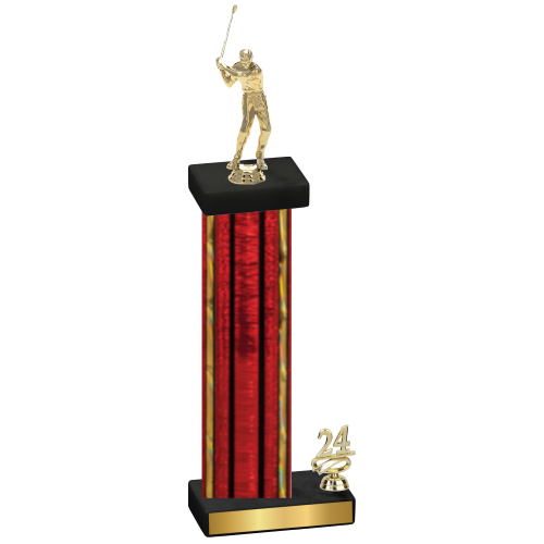 Accented Single Red Glacier Year Golf Trophy