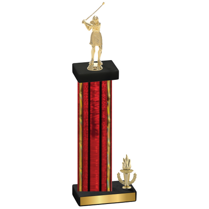 Accented Single Red Glacier Victory Golf Trophy
