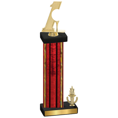 Accented Single Red Glacier Victory Golf Trophy