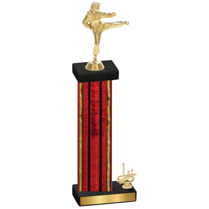 Accented Single Red Glacier First Place Karate Trophy